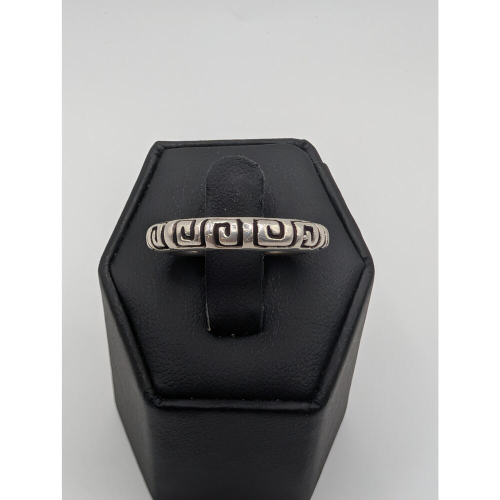 Sterling Silver Greek Key Band Ring Size 6.25 Solid 925 Meander Design